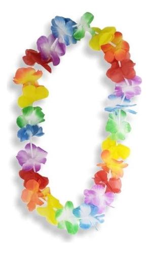 Collar Hawaiano Flores X 12 Color Multicolor Fiesta Cotillon