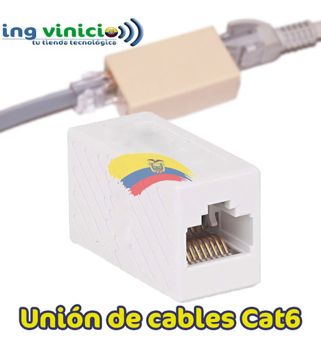 Imagen 1 de 4 de Union Para Cables Utp Rj45 Cat5e O Cat6 Extension Rj45