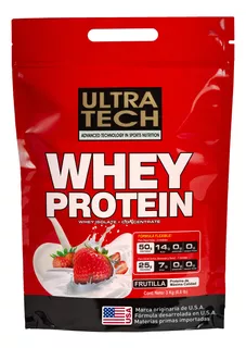 Whey Protein X 3 Kg Ultra Tech Proteina De Suero Alta Concentración Real Aporta Aminoácidos Bcca Y Glutamina