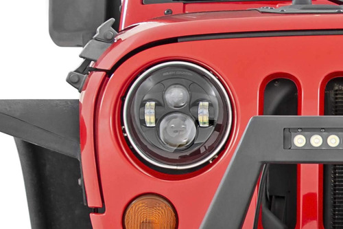 Faros Led Rough Country, 7 Redondos, Para Jeep Wra 2007-2...