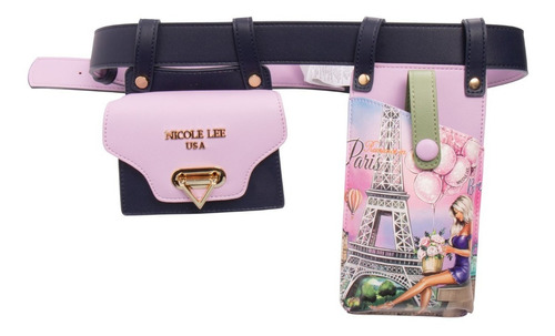 Cangurera Nicole Lee Con Dos Bolsillos Estampada Ss22 Color Romance In Paris