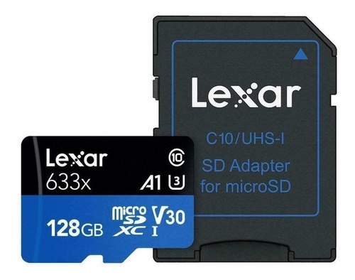 Tarjeta de memoria Lexar LSDMI128BB-633A High-Performance 633x con adaptador SD 128GB