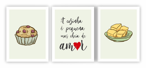 Placa Quadro Mdf 20x30cm Cozinha Pequena Mas Cheia De Amor 2