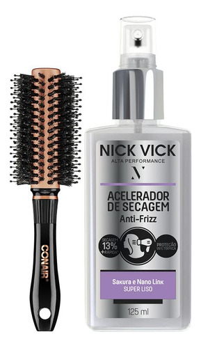 Kit Escova Conair E Acelerador De Secagem Nick Vick