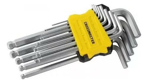 Juego Llave Allen Crossmaster Con Estuche 9pz 1.5a10mm Color Gris