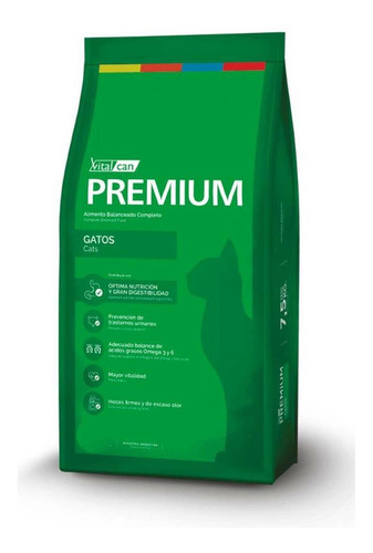 Imagen 1 de 1 de Alimento Vitalcan Premium para gato adulto sabor mix en bolsa de 15 kg