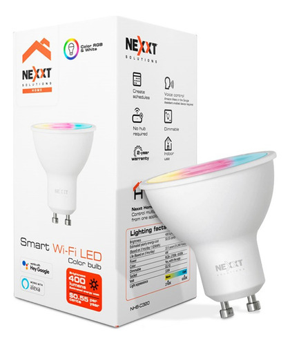 Foco Dicroico Smart Rgb Nexxt Home Nhb-c320 Gu10 220v Wi Fi