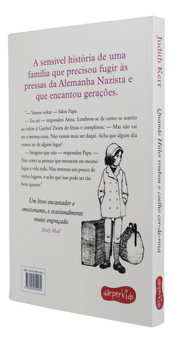 Livro Quando Hitler Roubou O Coelho Cor-de-rosa por Judith Kerr 1ª Edição 2024 em Português Editora HarperKids