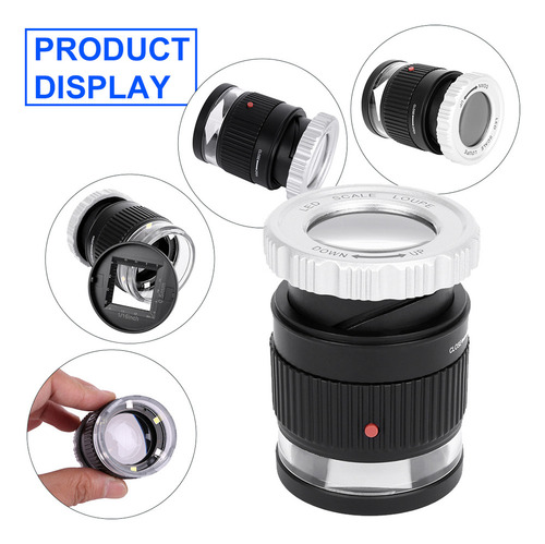 Lupa Led 30x Ajustable Con Escala.luz, Ideal Para Joyería