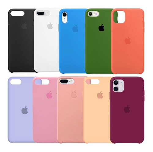 Forro Silicone Case iPhone 8 Plus Gamuzado