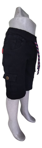 Bermuda De Mezclilla Niño Jogger Con Bolsas De Cargo