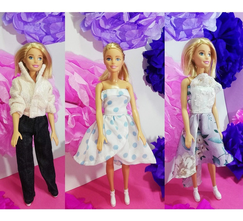 Conjunto De Jean Y Vestidos Para Barbie / Ropa De Barbie