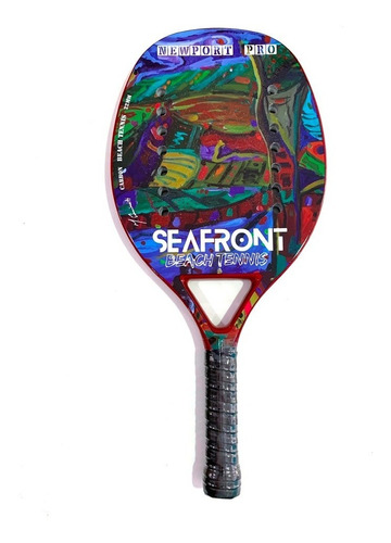 Raquete De Beach Tennis Seafront Newport Pro-3k Carbono+capa