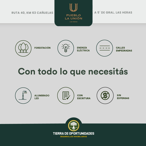 Lote 600m2 En Pueblo La Unión Grl Las Heras