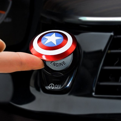 Protector Botón De Encendido Autos/motos Del Capitán América
