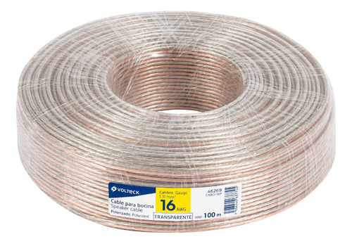 Rollo De 100 M Cable Polarizado Transparente P/bocina 46269