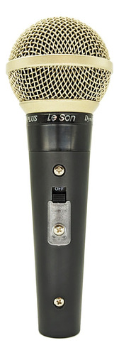 Microfone De Mão Dinâmico Com Fio Le Son Sm-58 Plus Metálico