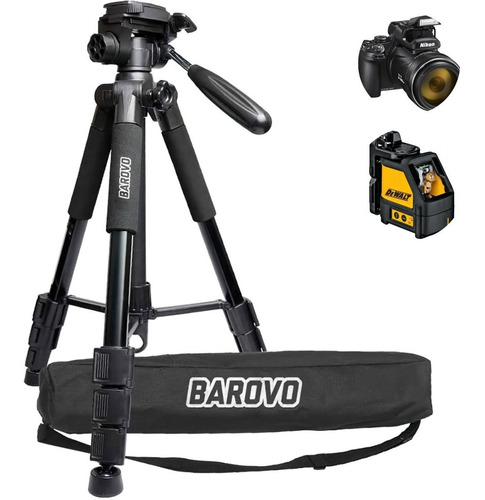Imagen 1 de 10 de Tripode Para Camara De Fotos Fotografia Profesional Barovo