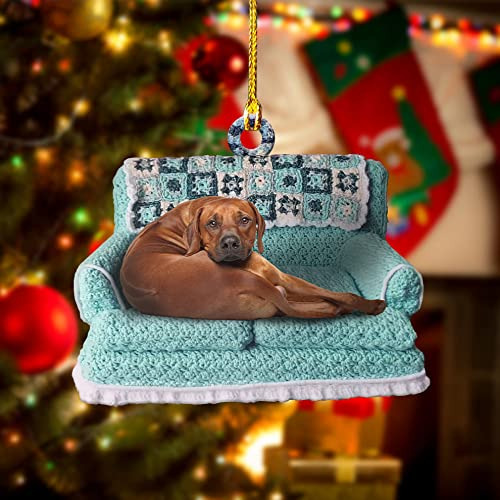 Bonito Adorno Sofa Cresta Rodesia Perro Navidad Para Amante