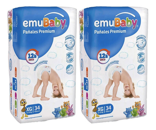 Pack - Pañales Emubaby Premium - Extra Grande(xg) - 68 Uds.