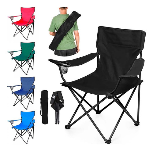 Silla De Playa Camping Picnic Pesca Plegable Con Portavaso