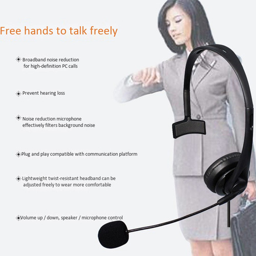 2 Auriculares Usb Para Call Center Con Micrófono Con Cancela