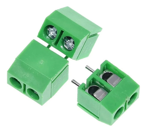 10 Uni Borne Kre 2 Vias Verde Kf128 2t 5,08mm Mini