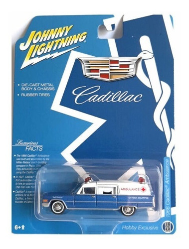 Cadillac Ambulance 1966 Jonny Lightning 1:64 Azul Nuevo