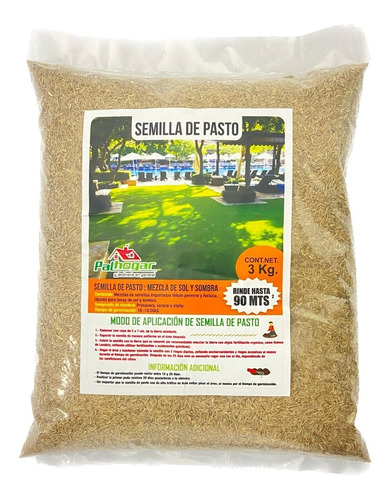 Semilla De Pasto Césped 3kg 90m Sol Y Sombra Ingles/survivor
