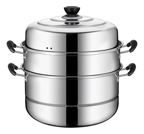 Olla Vaporera De Acero Inoxidable De Tres Capas, 1 Unidad