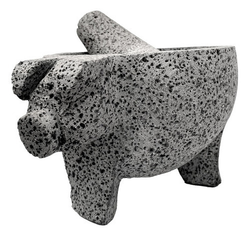 Molcajete De Piedra Volcánica 7 Con Mortero Pre-curado
