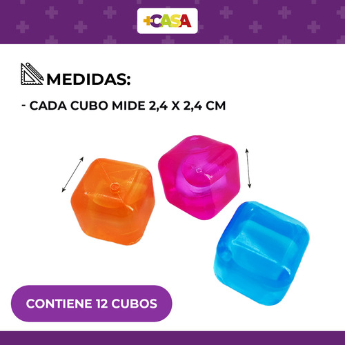 Hielos Cubitos Colores Formas Reutilizables Refrigerante X12