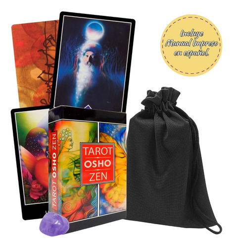 Tarot Osho Zen Español Manual Impreso Mas Bolsa Y Cuarzo