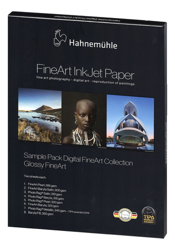 Muestrario Papel Hahnemühle 10640054 Glossy Fineart A3+