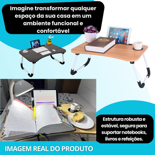 Mesa Portátil Dobrável P/ Notebook Home Office Cama Refeição