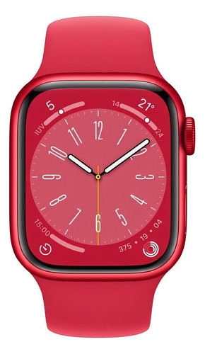 Apple Watch Series 8 GPS - Caja (PRODUCT)RED de aluminio 41 mm - Correa deportiva (PRODUCT)RED - Patrón - Excelente (Reacondicionado)