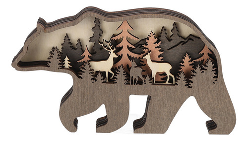 3d Talla De Madera Animal De Bosque Multicapa Animal De Made