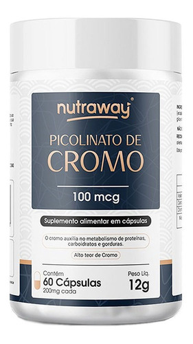 Picolinato De Cromo 60 Cápsulas Nutraway 