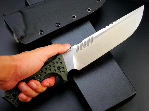 Faca Tatica Full Tang Cabo G10 Lamina Aus-10 8mm