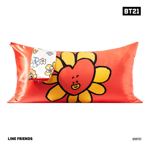 Funda De Almohada Kitsch X Bt21 Tata Satinada Con Cremallera