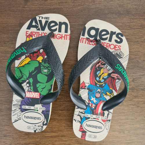 Ojotas Havaianas Marvel Advengers Niños T.25-26. Impecables!