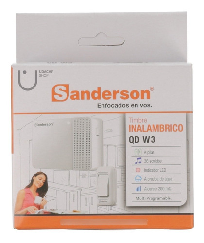 Imagen 6 de 10 de Timbre Inalambrico Con Pilas Exterior Resistente Agua 200m