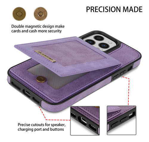 B Funda De Piel Tipo Cartera Con Tarjetero For iPhone Con