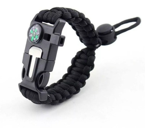 Pulsera Paracord Supervivencia Pedernal Silbato Brújula