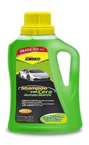 Shampoo Con Cera Autobrillante Simoniz 2000 Ml Limpieza