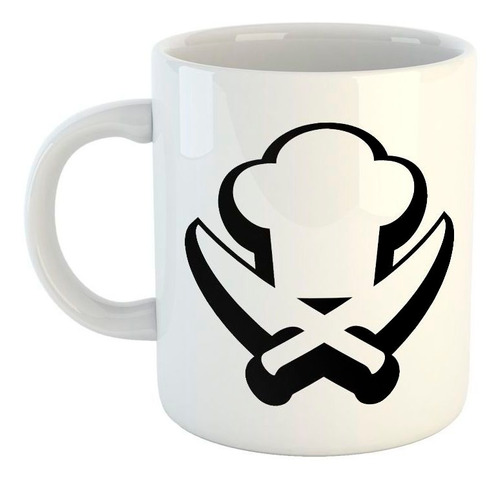 Taza De Ceramica Cocinero Cuchillo Sombrero Vector