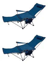 Comprar Set X2 Reposera Silla Plegable Ergonomica Camping Caza Pesca