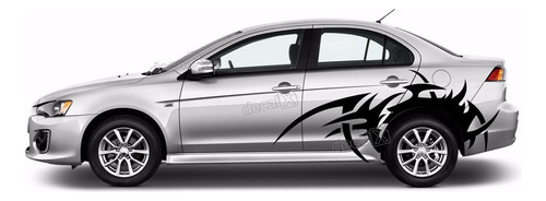 Par Adesivo Faixa Lateral Mitsubishi Lancer Tuning Tribal Cor TRIBAL LANCER