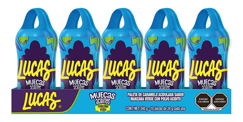 Lucas Muecas Paleta De Caramelo Manzana Verde 10pz 200g