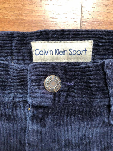 Calvin Klein Pantalón De Cotele Azul Marino Talla 38